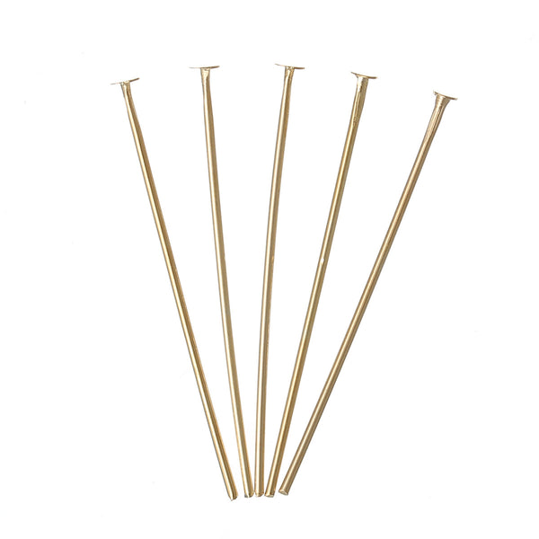 50 Pcs, Head Pins Ball Gold Plated 3cm Long, 0.7mm (21 Gauge) - Sexy Sparkles Fashion Jewelry - 1
