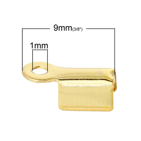 10 Pcs Copper Necklace/cord Crimp End Caps with Loop Gold Plated 9mm - Sexy Sparkles Fashion Jewelry - 2