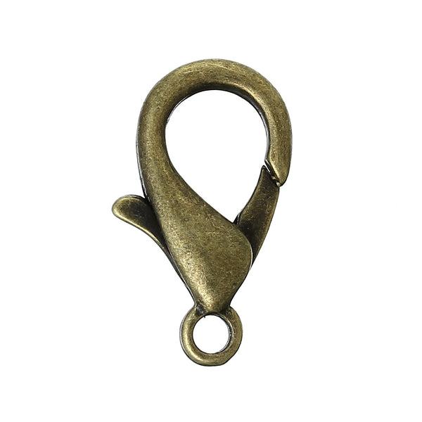 5 Pcs Lobster Clasp Findings Antique Bronze 21mm - Sexy Sparkles Fashion Jewelry - 1