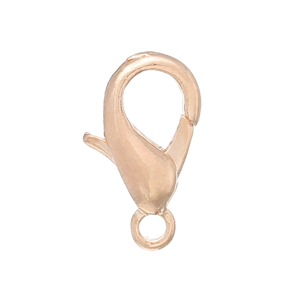 10 Pcs, Copper Lobster Clasp Rose Gold 10mmx6mm (3/8"x2/8") - Sexy Sparkles Fashion Jewelry - 1