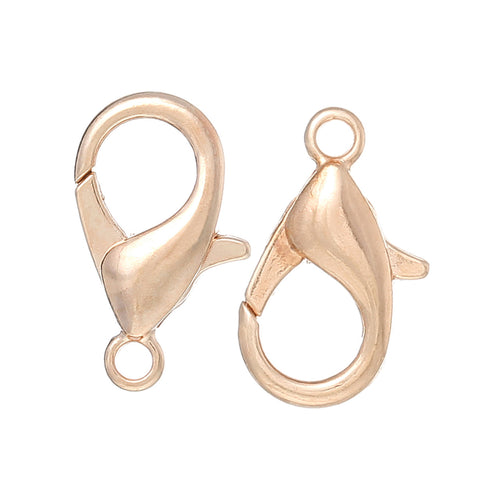 10 Pcs, Copper Lobster Clasp Rose Gold 15mmx9mm - Sexy Sparkles Fashion Jewelry - 2