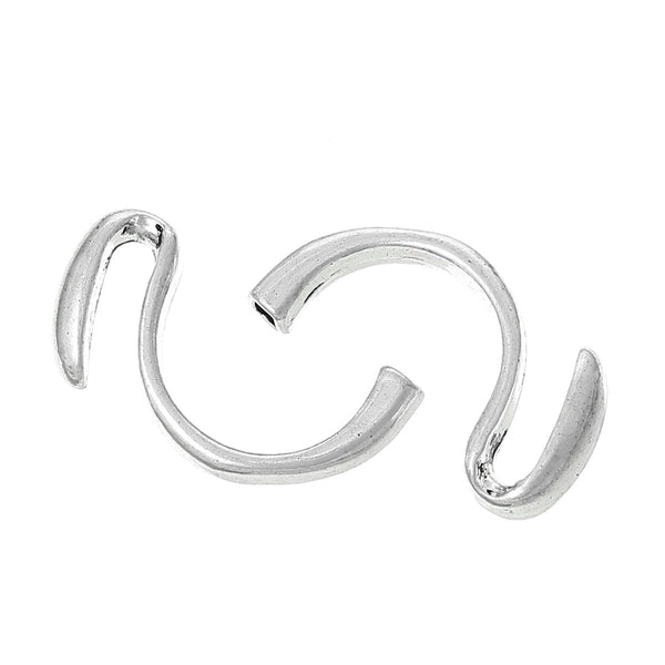 5 Pcs Necklace/ Bracelet Cord End Tips Twist Antique Silver 28mm - Sexy Sparkles Fashion Jewelry - 1