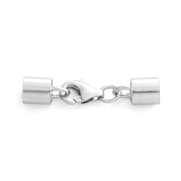 1 Pc Sterling Silver Necklace Cord End Tip Bead Caps W/loop & Lobster Platinu... - Sexy Sparkles Fashion Jewelry - 1