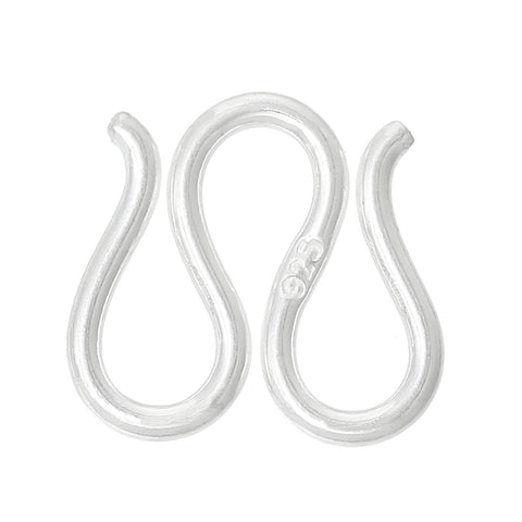 1 Pc .925 Sterling Silver Plated S Shape Connector Findings 11mm - Sexy Sparkles Fashion Jewelry - 2