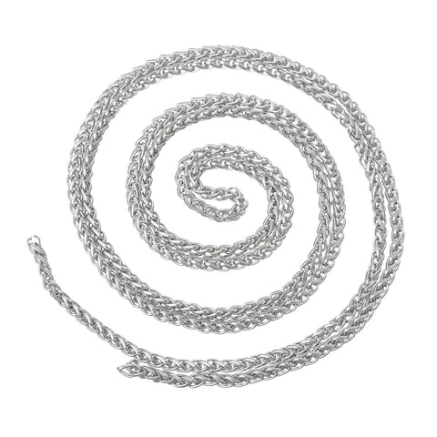 1 Strand 3m Length Link Double Chains Findings Silver Tone 5mm X 3.5mm - Sexy Sparkles Fashion Jewelry - 1
