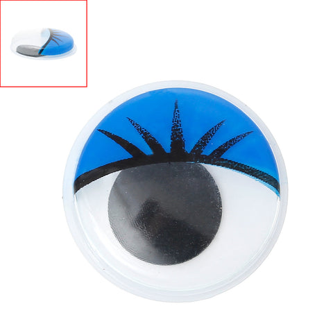 20 Pcs Blue Wiggle Eyes Craft for Toy Doll Making Round Flat Back 10mm - Sexy Sparkles Fashion Jewelry - 3