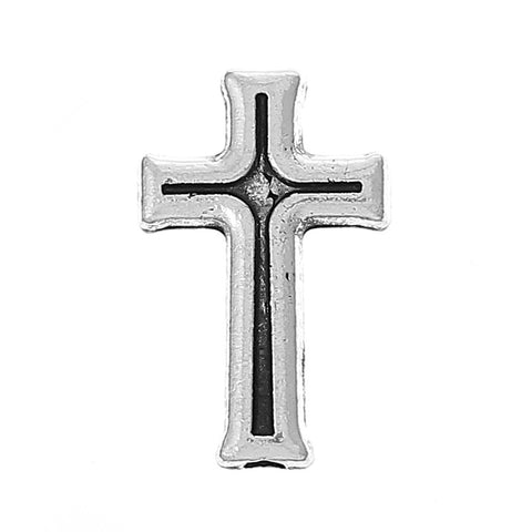 10 Pcs Charm Beads Cross Antique Silver 16mm - Sexy Sparkles Fashion Jewelry - 3