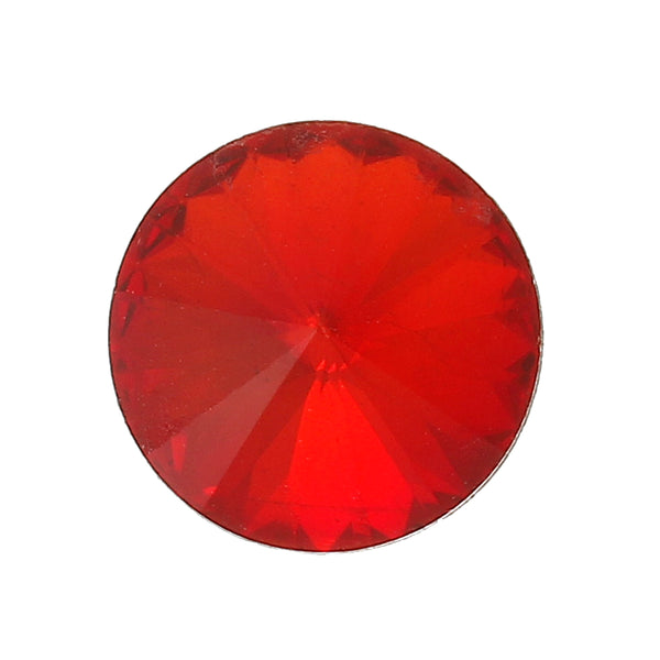 Sexy Sparkles 10 Pcs Round Glass Point Back Rhinestones Faceted 10mm (Red)