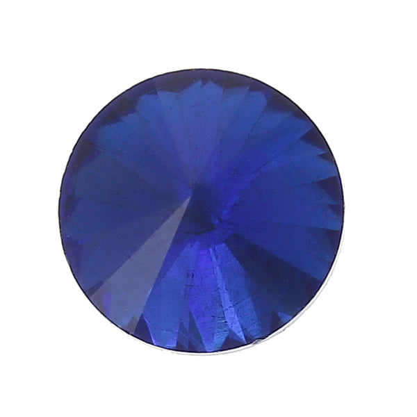 Sexy Sparkles 10 Pcs Round Glass Point Back Rhinestones Faceted 10mm (Royal Blue)