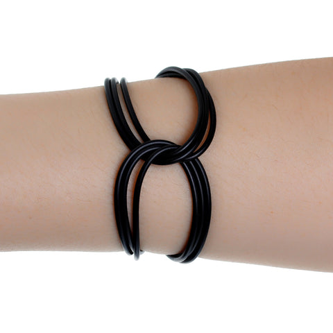 1 Pc PU Leather Black Bracelet Lobster Clasp with Extender Chain 19cm - Sexy Sparkles Fashion Jewelry - 2
