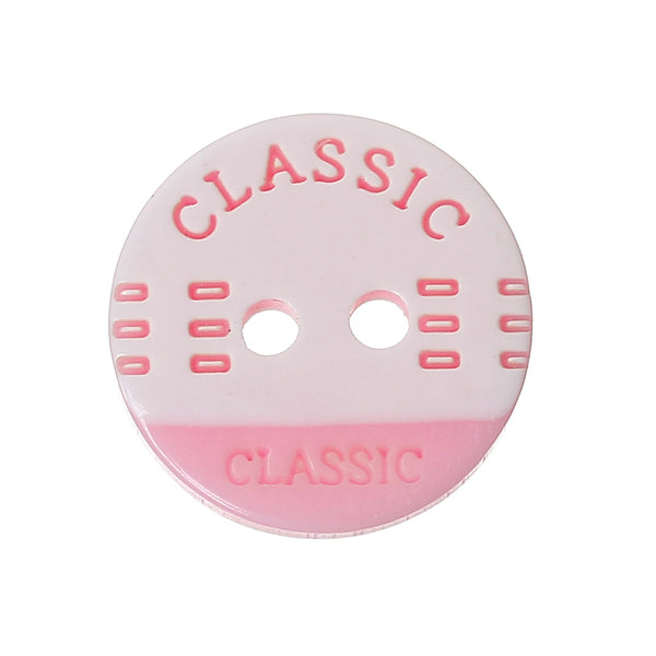 Sexy Sparkles 20 Pcs Resin Round Sewing Scrapbooking Buttons inch Classicinch  Printed 13mm (Pink White)