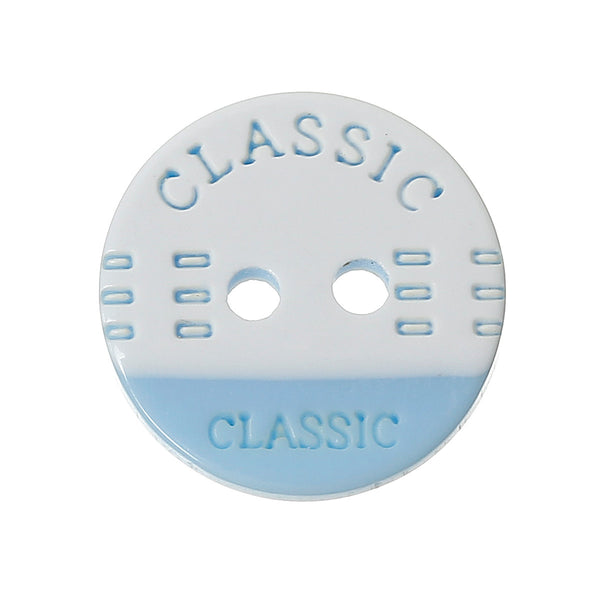 Sexy Sparkles 20 Pcs Resin Round Sewing Scrapbooking Buttons inch Classicinch  Printed 13mm (Blue White)