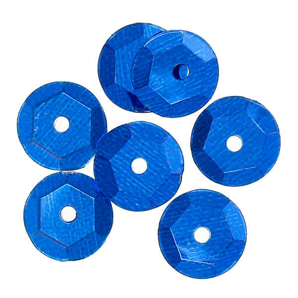 Sexy Sparkles 8mm Round Sequin Paillettes Sewing Embellishment Hexagon 5000pcs (Blue)