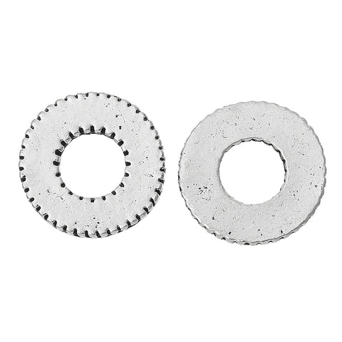 5 Pcs Embellishment Findings Round Gear Antique Silver 15mm - Sexy Sparkles Fashion Jewelry - 3