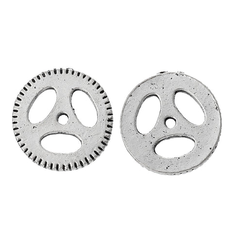 5 Pcs Embellishment Findings Spur Gear Antique Silver Hollow 15mm - Sexy Sparkles Fashion Jewelry - 2