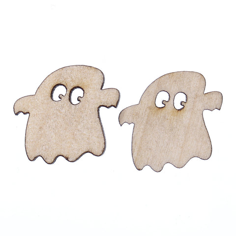 20 Pcs Ghost Wood Embellishment Findings Scrapbooking Natural Color 17mm - Sexy Sparkles Fashion Jewelry