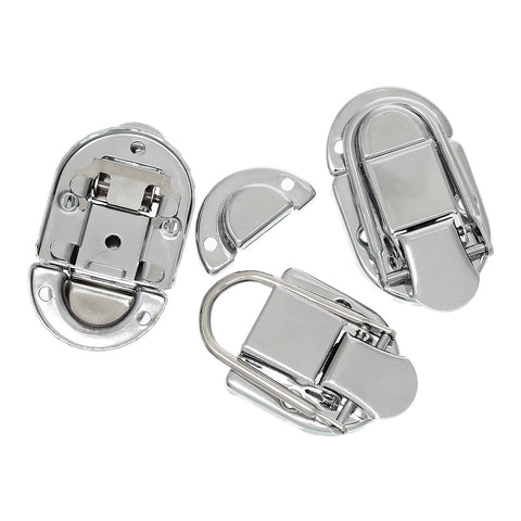 Set of Oval Jewelry Case Boxes Making Lock Latch Silver Tone 66mm X 35mm - Sexy Sparkles Fashion Jewelry - 2