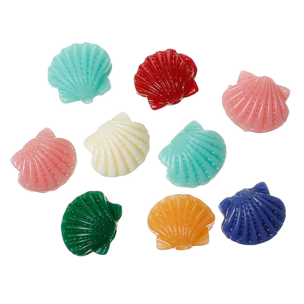 10 Pcs Shell Synthetic Coral Spacer Beads Assorted Colors 12mm - Sexy Sparkles Fashion Jewelry - 1