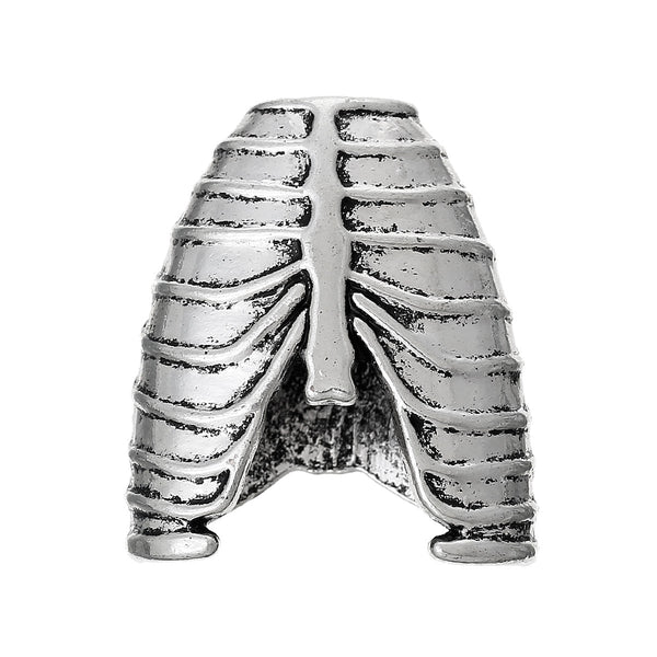 1 Pc Charm Pendants Anatomical Human Rib Cage Antique Silver 37mm - Sexy Sparkles Fashion Jewelry - 1