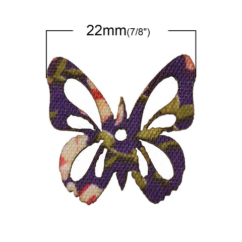 10 Pcs Butterfly Wood Charm Pendants Assorted Colors 22mm (7/8") - Sexy Sparkles Fashion Jewelry - 2