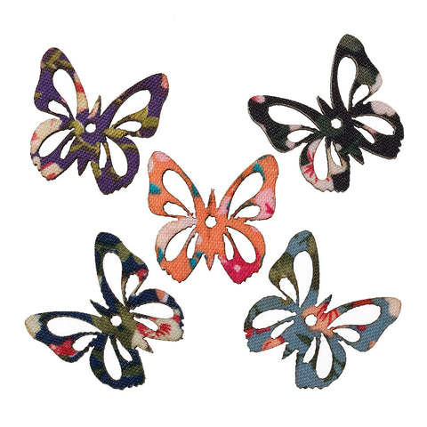 10 Pcs Butterfly Wood Charm Pendants Assorted Colors 22mm (7/8") - Sexy Sparkles Fashion Jewelry - 3