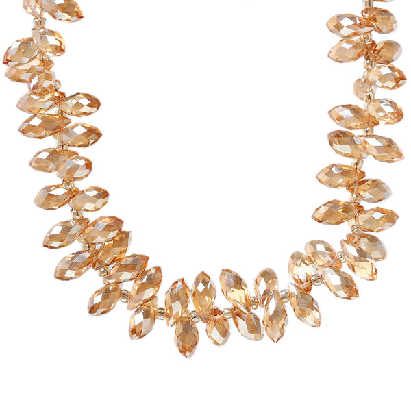 1 Strand Teardrop Glass Loose Beads Faceted Smoked Yellow 12mm Approx. 149pcs - Sexy Sparkles Fashion Jewelry - 1