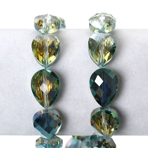 1 Strand Teardrop Glass Loose Beads Faceted Cyan AB Color 18mm Approx. 30pcs - Sexy Sparkles Fashion Jewelry - 3