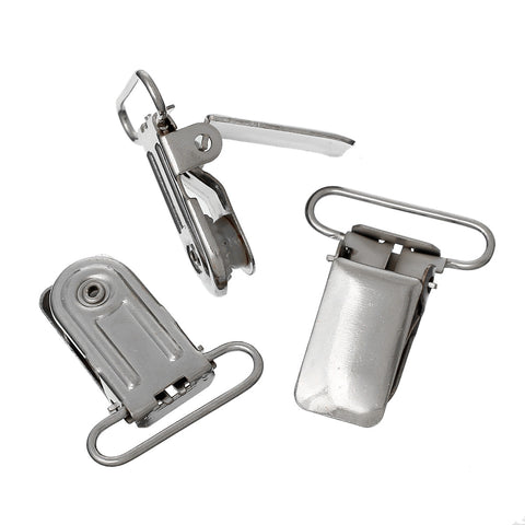 2 Pcs Rectangle Metal Baby Pacifier Clip Suspender Silver Tone 35mm X 28mm - Sexy Sparkles Fashion Jewelry - 3