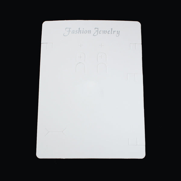 20 Sheets Rectangle White Paper Jewelry Display Card 19.3cm x 14cm - Sexy Sparkles Fashion Jewelry - 1