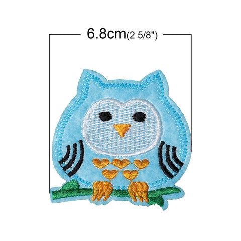 10 Pcs Blue Owl Embroidered Cloth Iron on Patches Appliques 6.8cm [Home] - Sexy Sparkles Fashion Jewelry - 3