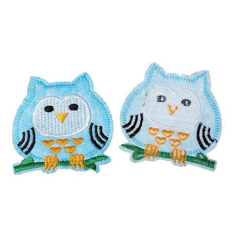 10 Pcs Blue Owl Embroidered Cloth Iron on Patches Appliques 6.8cm [Home] - Sexy Sparkles Fashion Jewelry - 2