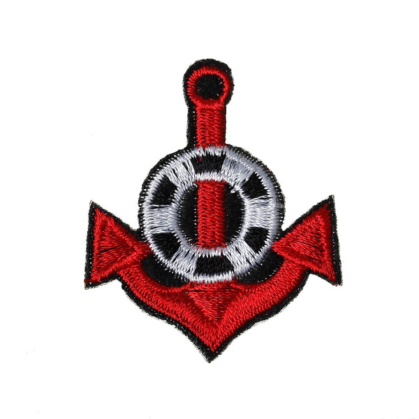 Sexy Sparkles 10 Pcs Anchor & Lifebuoy Embroidered Cloth Iron on Patches Appliques 4.1cm