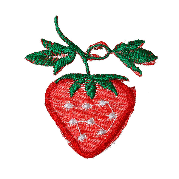 Sexy Sparkles 10 Pcs Strawberry Embroidered Cloth Iron on Patches Appliques 5.4cm [Kitchen]