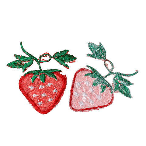 10 Pcs Strawberry Embroidered Cloth Iron on Patches Appliques 5.4cm [Kitchen] - Sexy Sparkles Fashion Jewelry - 2