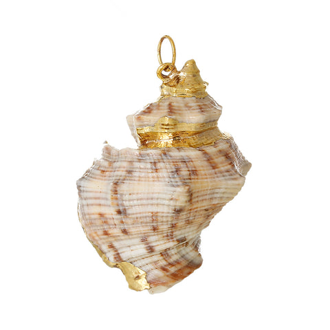 5 Pcs Natural Shell Shape Conch Sea Snail Charm Pendant 4.1cm x 3.1cm - Sexy Sparkles Fashion Jewelry - 2