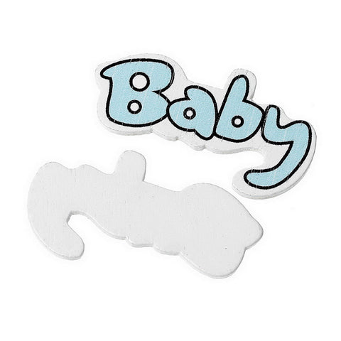 10 Pcs "Baby" Blue Wood Embellishments Scrapbooking Findings Baby Shower Deco... - Sexy Sparkles Fashion Jewelry - 3