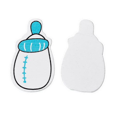 10 Pcs White and Blue Milk Bottle Wood Embellishment Scrapbooking Findings Ba... - Sexy Sparkles Fashion Jewelry - 3