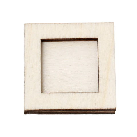 2 Pcs Square Natural Wood Embellishment Cabochon Settings(fits 25mm)4cm - Sexy Sparkles Fashion Jewelry - 1