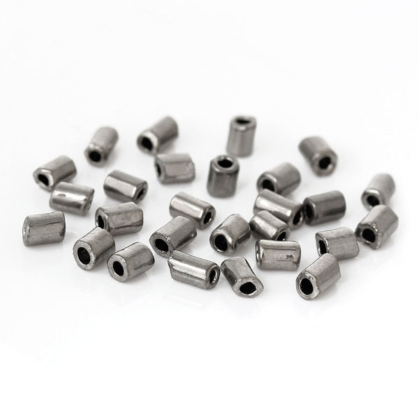 Glass Seed Tube Beads Size 10/0 Gunmetal 450 Grams - Sexy Sparkles Fashion Jewelry - 1