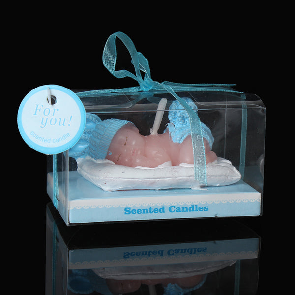 1 Pc Baby Boy Blue Baby Shower Votive Candle Favors 9cm - Sexy Sparkles Fashion Jewelry - 1