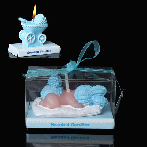 1 Pc Baby Boy Blue Baby Shower Votive Candle Favors 9cm - Sexy Sparkles Fashion Jewelry - 2
