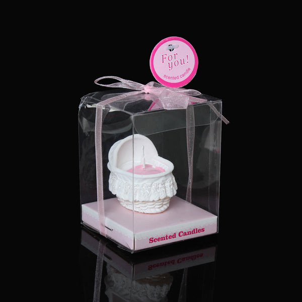 1 Pc Baby Pink Bassinet Crib Cradle Baby Shower Votive Candle Favors 6cm - Sexy Sparkles Fashion Jewelry - 1