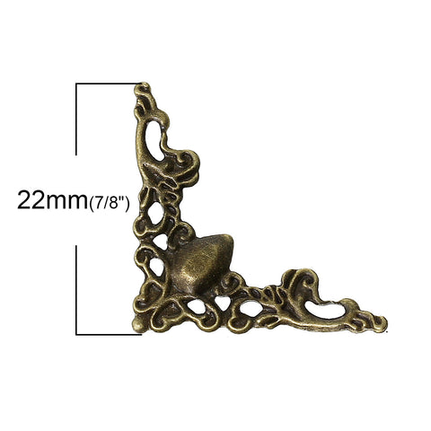 10 Pcs Filigree Triangle Embellishments Findings Wraps Connectors Antique Bro... - Sexy Sparkles Fashion Jewelry - 3