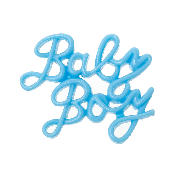 Sexy Sparkles 10 Pcs Resin Embellishments Findings Baby Letters 3cm X 24mm (Blue inch Baby Boyinch )