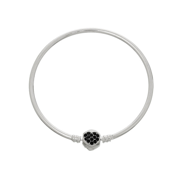 European Style Bangle Bracelet With Heart Clasp And Rhinestones