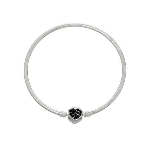 European Style Bangle Bracelet With Heart Clasp And Rhinestones - Sexy Sparkles Fashion Jewelry - 1