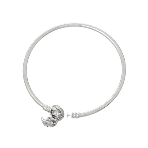European Style Bangle Bracelet With Heart Clasp And Rhinestones - Sexy Sparkles Fashion Jewelry - 2