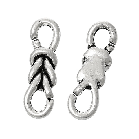 10 Pcs Twist Knot Connector Findings Antique Silver 28mm X 8mm - Sexy Sparkles Fashion Jewelry - 3