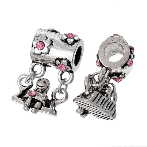 Little Girl On Swing Charm For Most European Snake Chain Bracelet - Sexy Sparkles Fashion Jewelry - 3