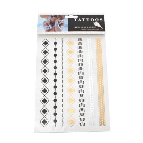 Sexy Sparkles Metallic Waterproof Temporary Tattoo Sticker Body Art Metallic Colors Jewelry... - Sexy Sparkles Fashion Jewelry - 2